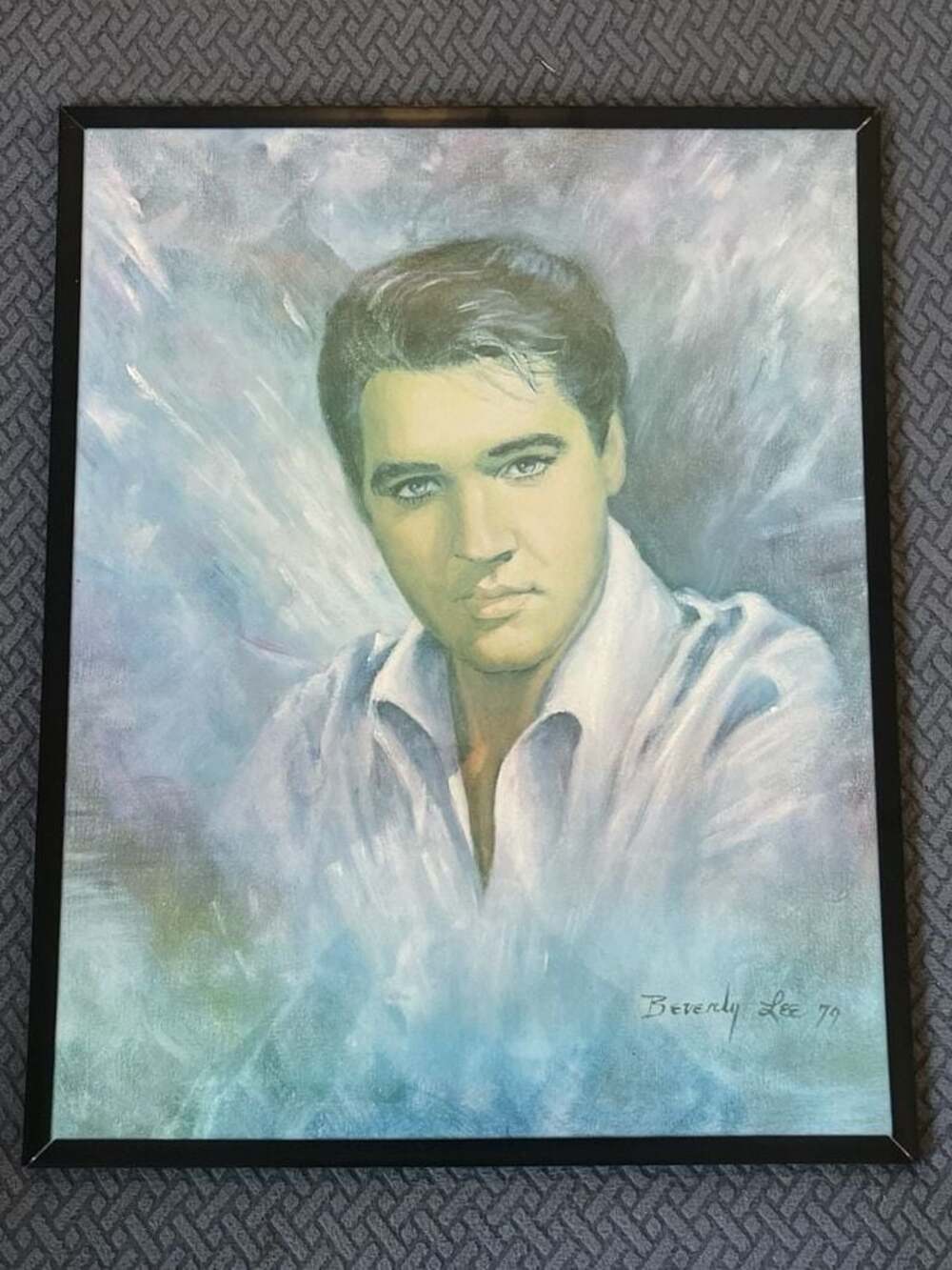 1979 Beverly Lee Elvis Presley Framed Portrait Canvas Art